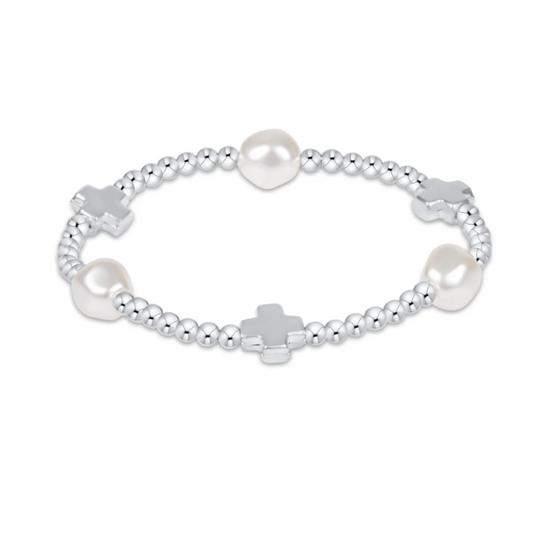 SIGNATURE CROSS ADMIRE PEARL 3MM STERLING BRACELET