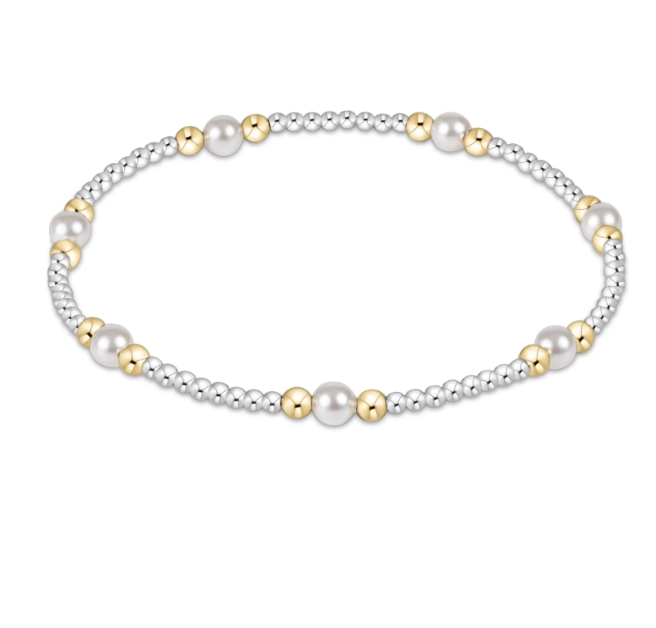 PURPOSE PEARL 4MM MIXED METAL BRACELET