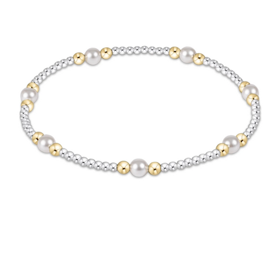 PURPOSE PEARL 4MM MIXED METAL BRACELET