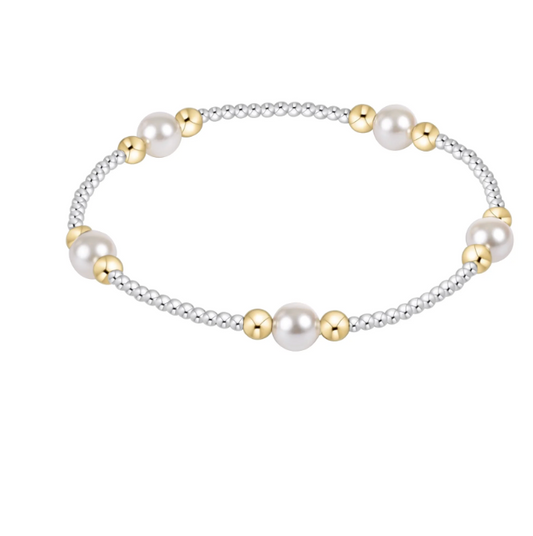 PURPOSE PEARL 6MM MIXED METAL BRACELET