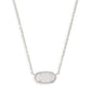 ELISA SHORT PENDANT NECKLACE RHODIUM IRIDESCENT DRUSY ONE SIZE
