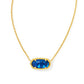 ELISA PENDANT NECKLACE GOLD NAVY ABALONE ONE SIZE