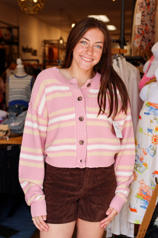 Lila Stripe Cardi