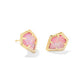 FRAMED TESSA STUD EARRINGS GOLD LUSTER ROSE PINK KYOCERA OPAL ONE SIZE