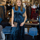 "CALLIE" VELVET SHORT SLEEVE MAXI