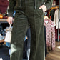 LIVERPOOL MID-RISE CROP WIDE LEG W PINTUCK