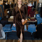 PHOENIX VELVET BUTTON UP MIDI