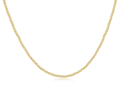 17" CHOKER CLASSIC GOLD 2MM BEAD