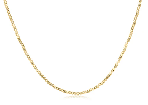 17" CHOKER CLASSIC GOLD 2MM BEAD