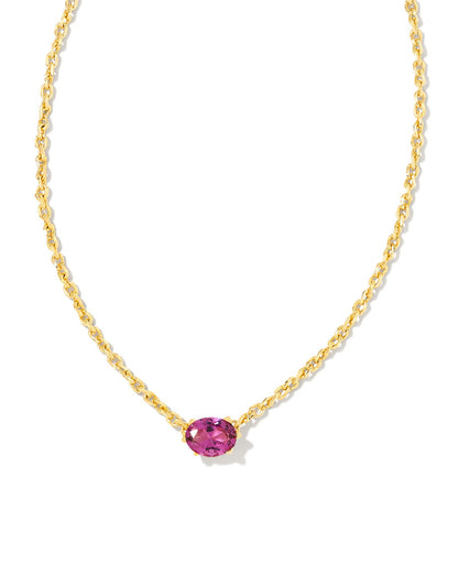 CAILIN CRYSTAL PENDANT NECKLACE GOLD PURPLE CRYSTAL ONE SIZE