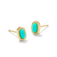 MINI ELLIE STUD EARRINGS GOLD FUCHSIA MAGNESITE ONE SIZE