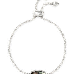 ELAINA DELICATE CHAIN BRACELET SILVER BLACK MOTHER OF PEARL
