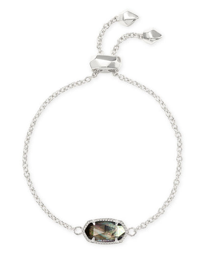 ELAINA DELICATE CHAIN BRACELET SILVER BLACK MOTHER OF PEARL